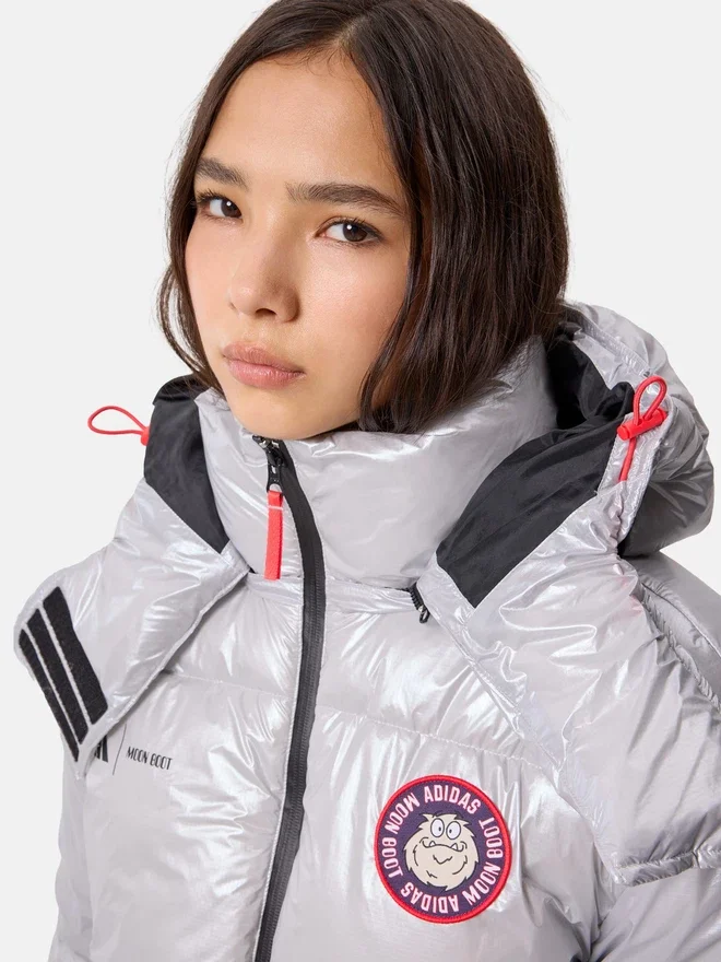 Adidas X Moon Boot Silver Puffer Jacket Adidas X Moon Boot Silver Puffer Jacket