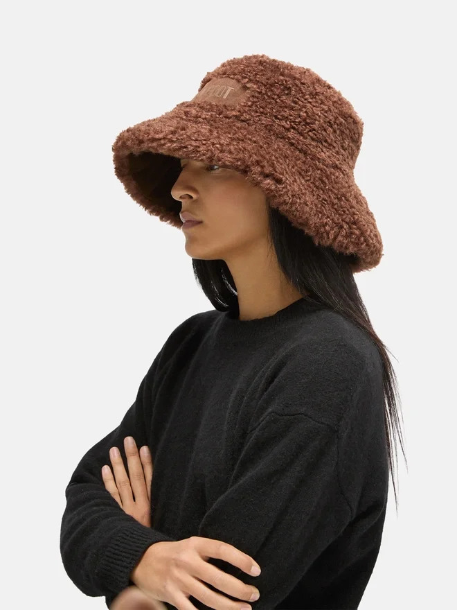 Brown Furry Bucket Hat Brown Furry Bucket Hat
