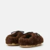 Evx Dark Brown Curly Mules