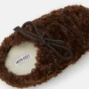 Evx Dark Brown Curly Mules