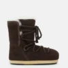 Evx Dark Brown Suede & Shearling Boots