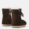 Evx Dark Brown Suede & Shearling Boots