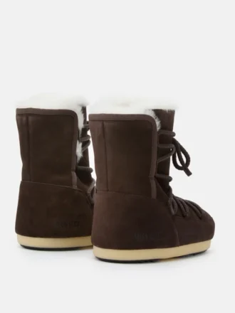 Evx Dark Brown Suede & Shearling Boots