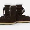 Evx Dark Brown Suede & Shearling Boots