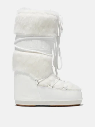 Icon White Faux-Fur Boots