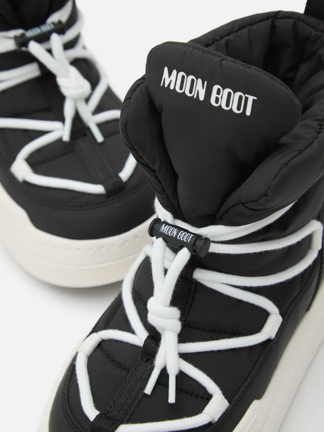 Junior Park Black Lace Mid Boots Junior Park Black Lace Mid Boots