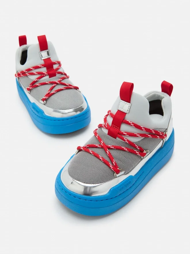 Junior Park Low Lace Silver Space Race Sneakers Junior Park Low Lace Silver Space Race Sneakers