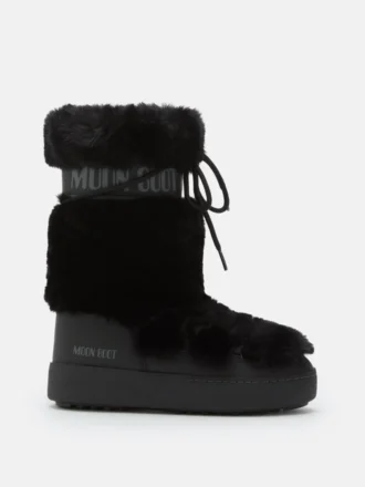 Ltrack Black Faux-Fur High Boots
