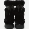 Ltrack Black Faux-Fur High Boots Ltrack Black Faux-Fur High Boots