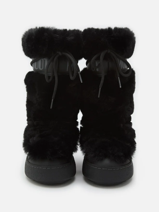 Ltrack Black Faux-Fur High Boots Ltrack Black Faux-Fur High Boots
