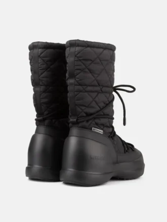 Mezzaluna Black Quilted High Boots