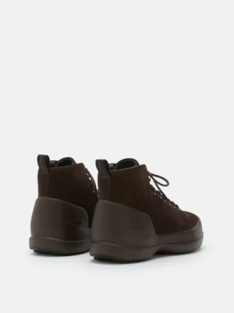 Mezzaluna Dark Brown Suede Lace up Mid Boots