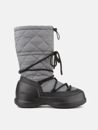 Mezzaluna Grey Quilted High Boots
