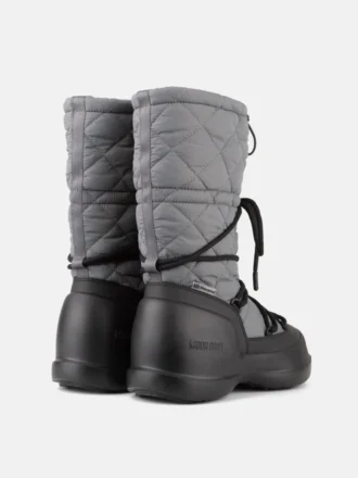Mezzaluna Grey Quilted High Boots