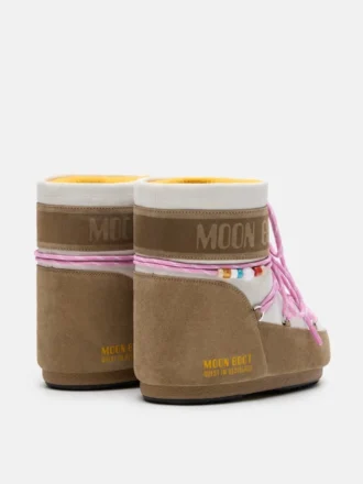 Moon Boot X Guest in Residence Icon Low Honey & White Sand Beaded Suede Boots