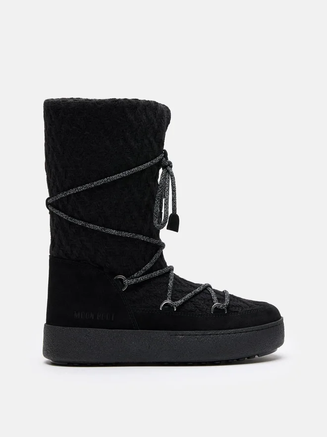 Moon Boot X Guest in Residence Ltrack Black Knit Boots Moon Boot X Guest in Residence Ltrack Black Knit Boots