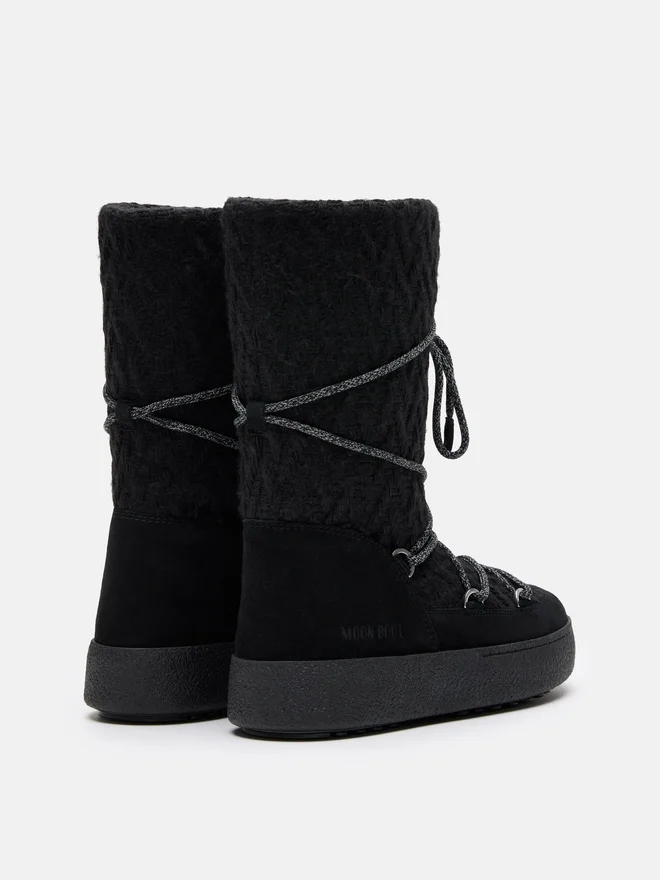 Moon Boot X Guest in Residence Ltrack Black Knit Boots Moon Boot X Guest in Residence Ltrack Black Knit Boots