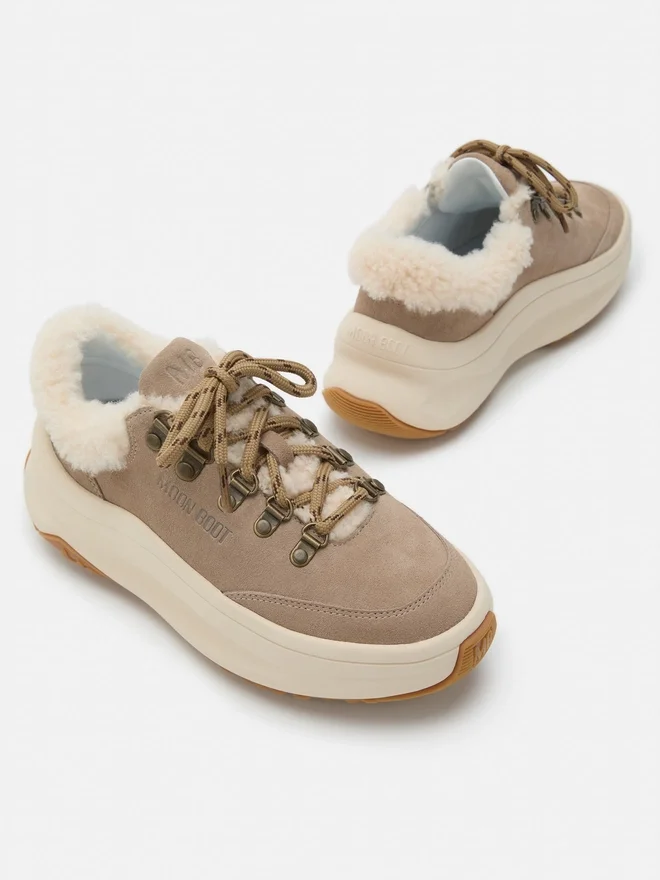 Moon247 City Beige Shearling Sneakers Moon247 City Beige Shearling Sneakers